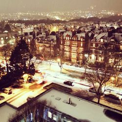 Illuminated city at night