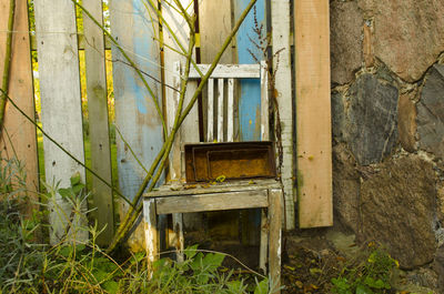 Close-up of abandoned wood