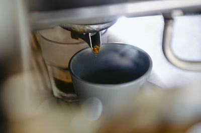 High angle view of coffee cup