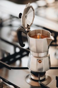 Close-up of coffee cup at home