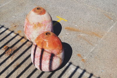 High angle view of fruit on street