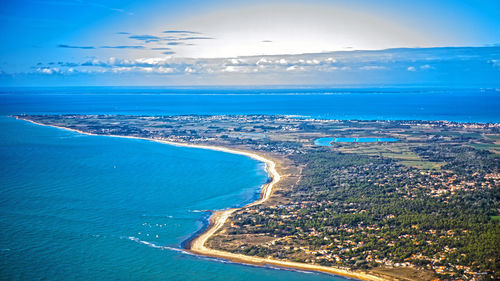 High angle view of sea against sky