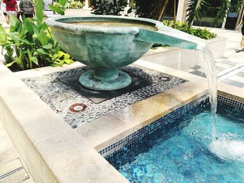 High angle view of swimming pool