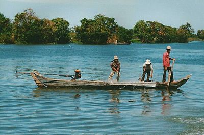 People on boat in sea