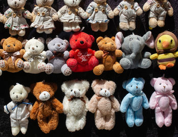 Full frame shot of stuffed toys