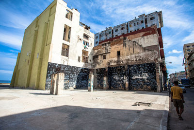 Graffiti on wall of old building