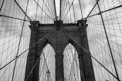 Low angle view of suspension bridge