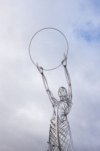 Low angle view of basketball hoop against sky