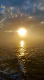 Scenic view of sea at sunset