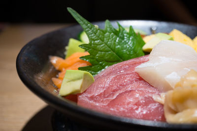 Close-up of meal served in bowl