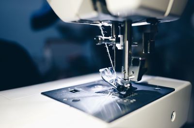 Close-up of sewing machine