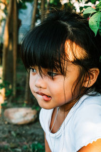 Close-up portrait of cute girl