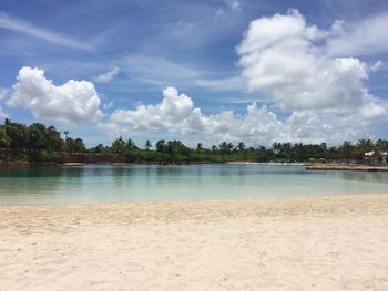 Scenic view of calm beach