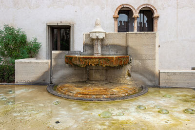 Water fountain in old building