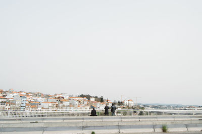 Buildings against clear sky