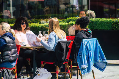 People sitting in restaurant