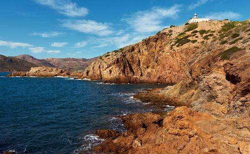 Scenic view of rocky coastline