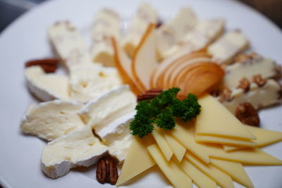 Close-up of served food in plate