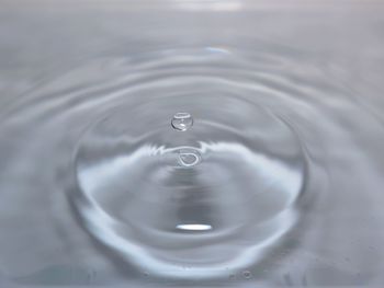 Close-up of drop falling in water