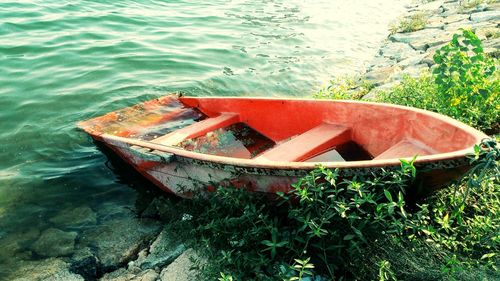 View of boats in water