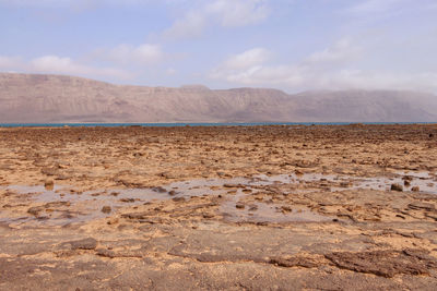 Scenic view of desert against sky