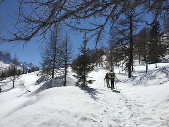 Full length of person on snow covered land