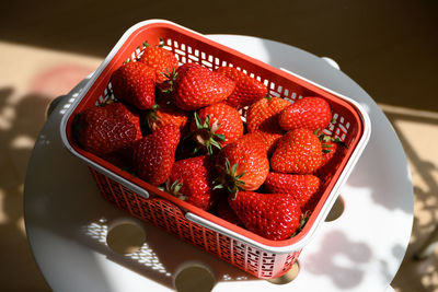 Close-up of strawberries in bowl