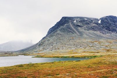 Scenic view of lake and mountains