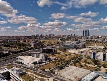 High angle view of cityscape