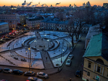 High angle view of cityscape