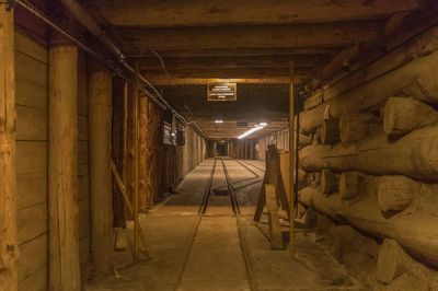 Empty corridor in old building