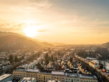 High angle view of city