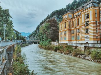 View of canal along buildings