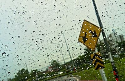 Close-up of water drops on glass