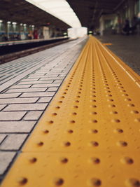 Close-up view of yellow surface