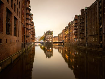 Reflection of buildings in water
