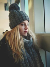 Close-up of beautiful young woman