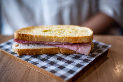 Close-up of bread on table