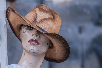 Hat on mannequin in store