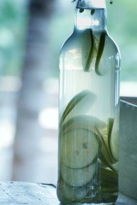 Close-up of drink in glass on table