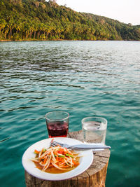 Close-up of food in water