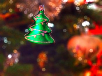 Close-up of multi colored christmas lights