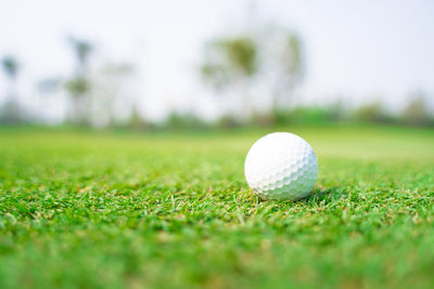 Close-up of ball on field