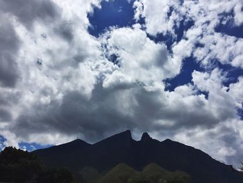 Low angle view of mountain against sky