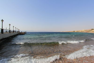 View of sea against clear sky