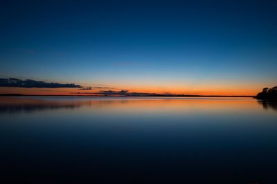 Scenic shot of calm lake against sky