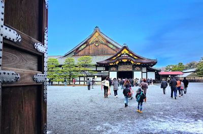 Group of people in front of temple