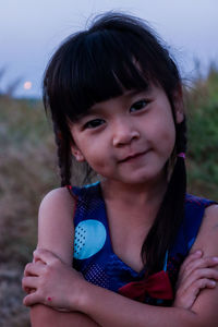 Portrait of cute girl outdoors