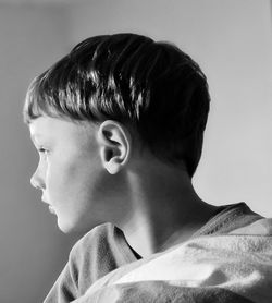 Side view of boy looking away
