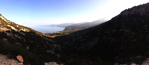 Scenic view of lake and mountains